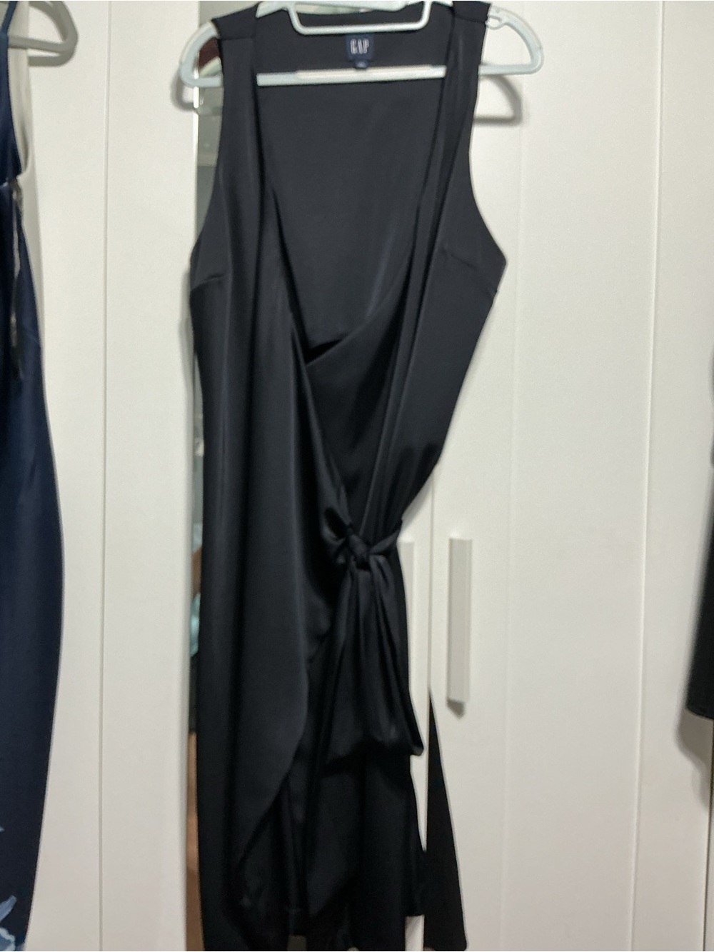 GAP One-Shoulder Black Wrap Dress